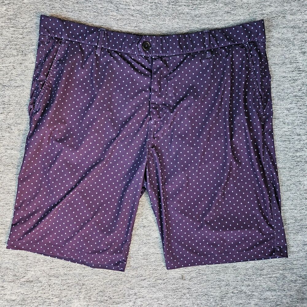 Greyson Montauk Shorts Men's 40 Purple Skull AOP Performance 10” Inseam Golf GUC